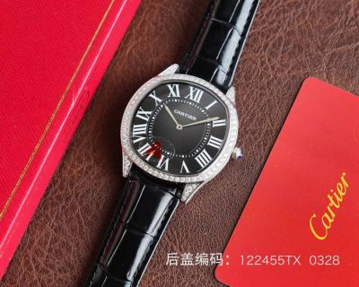 Copy Drive De Cartier Stainless Steel Case Black Dial Diamond Bezel