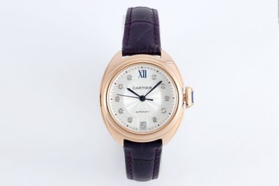 Copy CLÉ DE CARTIER Rose Gold Case White Dial Whatc For Men 40mm 