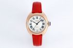 Copy CLÉ DE CARTIER Rose Gold Case Red Leather Whatc Band For Men 40mm 