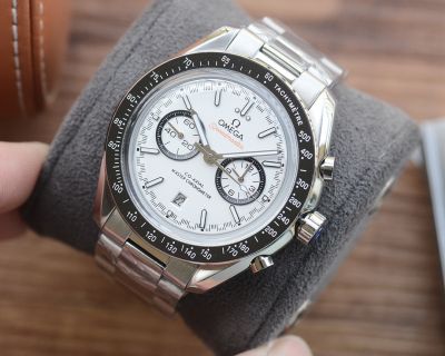 Omega Replica Speedmaster Stainless Steel 42mm White Chronograph Dial For Men