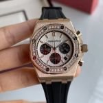 Replica Audemars Piguet Royal Oak Offshore Black Rubber Band 37mm For Ladies