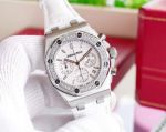 Copy Audemars Piguet Royal Oak Offshore 37mm SS White Chronograph Leather Strap