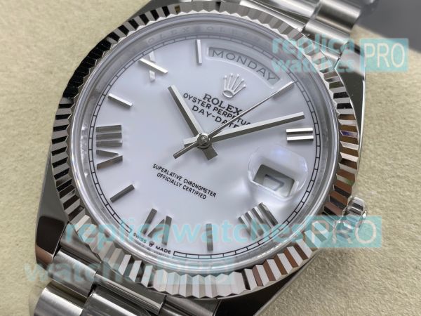 ARF Super 1:1 Replica Swiss 3255 Rolex Day-Date White Dial 904L ...